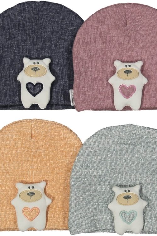 ŞAPKA- BERE 1-6-12-24 AY 6078 UNISEX PENYE KALPLİ AYILI ŞAPKA