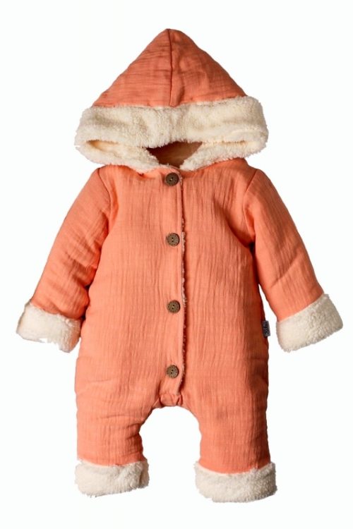 BEBE TK 3-6-9-12 AY 40094 KıZ MÜSLİNLİ WELSOFT ASTARLI KAPŞONLU TULUM