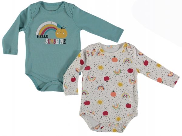 BADİ 6-9-12-18 AY 16436 UNISEX Unisex 3-18 Ay Hello Sunshine 2'in 1 Pack Badi - Image 3
