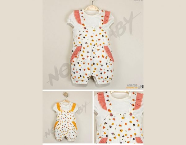 BEBE TK 6-9-12AY AY 11152 KıZ ÇIÇEKLİ SALOPETLİ 2Lİ TAKIM