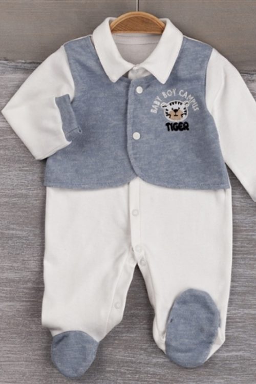 TULUM 3-6-9 AY 557 ERKEK BABY BOY NAKIŞLI YELEKLİ ERKEK TULUM