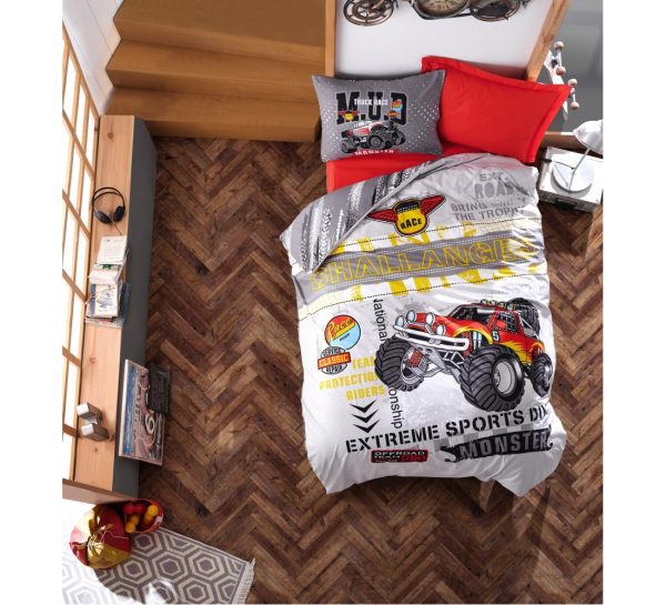 Junior Ranforce Tek Kişilik Nevresim Takımı Monster Kırmızı