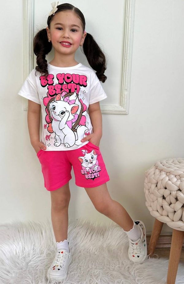 Baskılı Alt Üst T-Shirt Şort Takım. Yazlık şortlu takım. % 100 Pamuk Alt Üst Takım