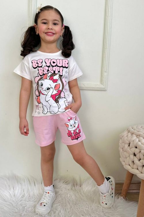 Baskılı Alt Üst T-Shirt Şort Takım. Yazlık şortlu takım. % 100 Pamuk Alt Üst Takım