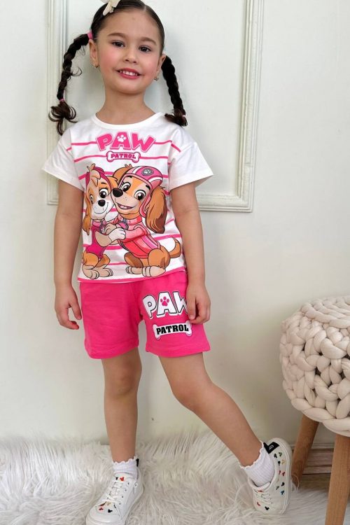 PAW PATROL Baskılı Alt Üst T-Shirt Şort Takım. Yazlık şortlu takım. % 100 Pamuk Alt Üst Takım